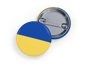 Ukrainian Flag (pin/button) Show Your Support with Yellow and Blue, Support Ukraine, ally solidarity