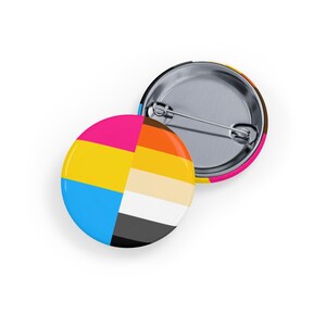 Pan-Bear Pride Pin (4 sizes) - Split/ Dual Pansexual & Bear Community LGBTQIA+ Flag Button Badge