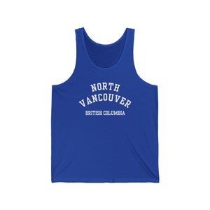 North Vancouver, Columbia Británica (camiseta sin mangas de Jersey): fuente blanca simple