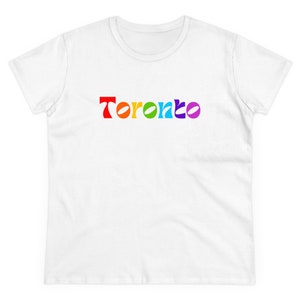 Toronto - Pride/Rainbow (Women&#39;s Midweight Cotton Tee) lgbt lgbtqia pride