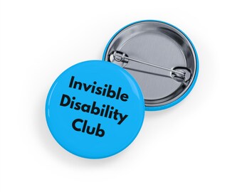 Pin/Chaqueta del Club de Discapacidades Invisibles (4 tamaños) - Insignia de Discapacidades Invisibles, Orgullo Spoonie, Concienciación sobre Enfermedades Crónicas y Discapacidad - Azul