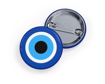 Evil Eye Nazar Protection (Pin/Button) Blue Evil Eye Talisman for Warding Off Negativity, Spiritual Witchcraft Symbol, Yogis & Mystics Gift