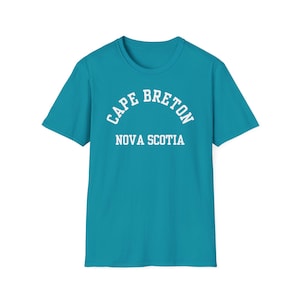 Cape Breton, Nova Scotia (Unisex Softstyle T-Shirt) - simple white font, Simple Halifax Tee, East Coast Pride Shirt, Nova Scotia Local Gift