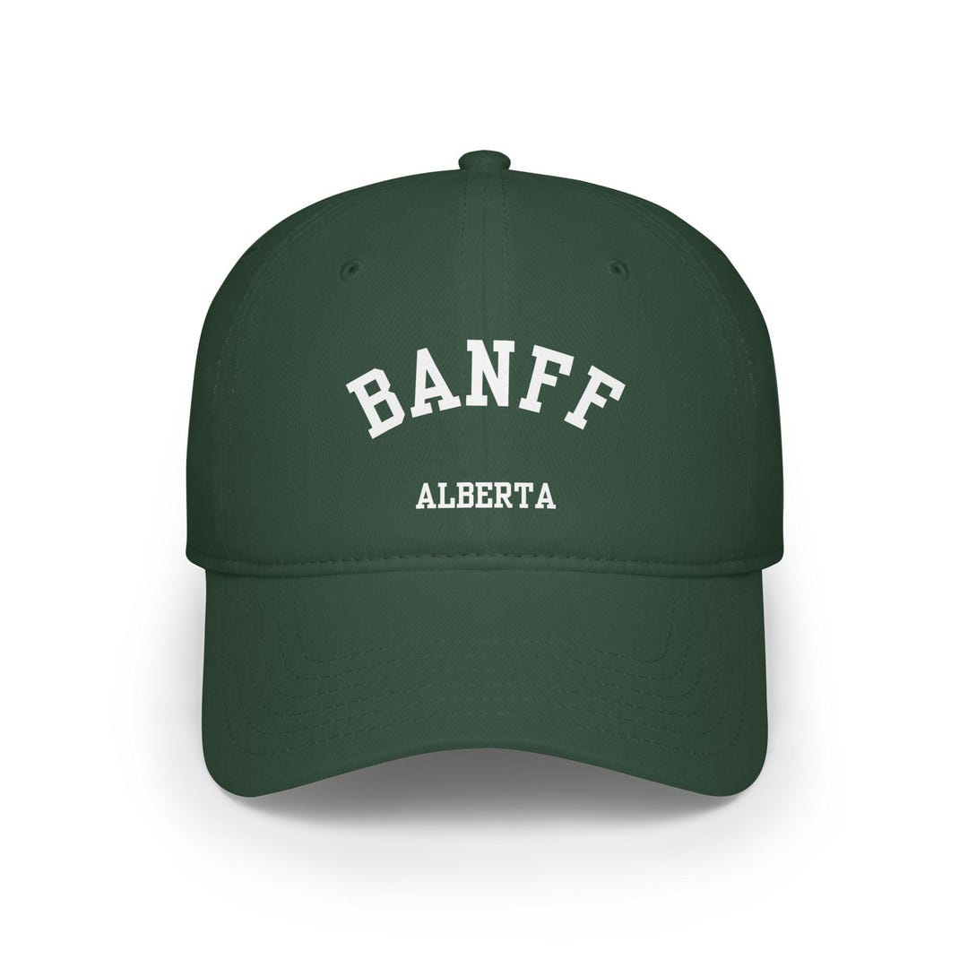 Banff, Alberta (unisex Low Profile Baseball Cap) - Simple White Font ...
