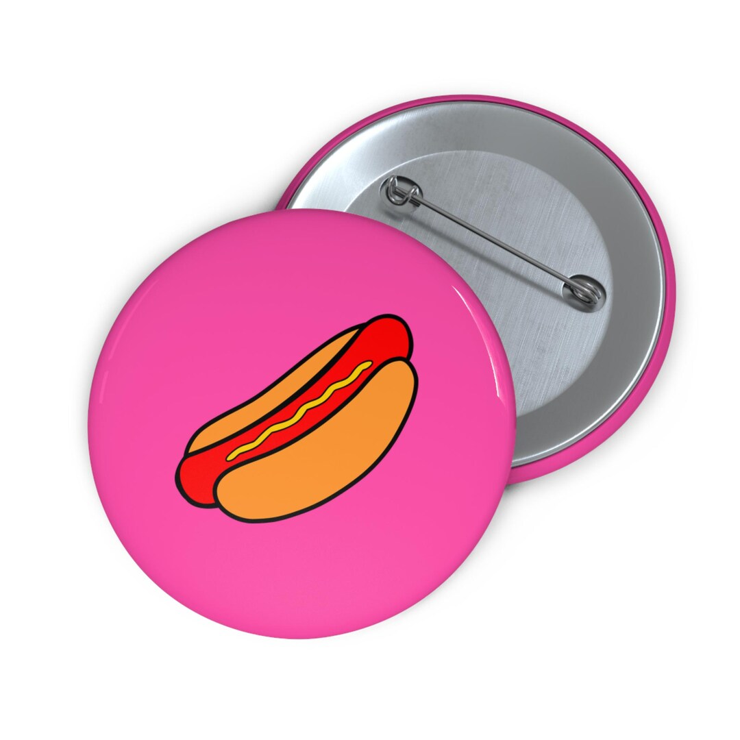 Hot Dog Pin/button - Pink, BBQ Accessory for Food Lovers, Grill Masters ...