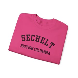 Sechelt, Columbia Británica (Sudadera unisex de cuello redondo de mezcla gruesa), recuerdo de Sunshine Coast, Columbia Británica, acogedor jersey costero (fuente negra) imagen 17