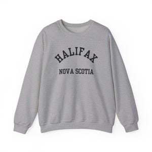 Halifax, Nova Scotia (Unisex Heavy Blend Crewneck Sweatshirt) Black Font, Halifax Crewneck, East Coast Canada Sweatshirt, Atlantic Shirt