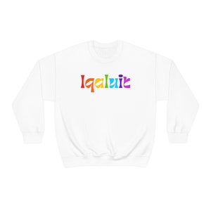 Iqaluit (Pride/Rainbow)  (Unisex Heavy Blend Crewneck Sweatshirt)  LGBTQ, LGBTQIA, Nunavut, Northern Canada