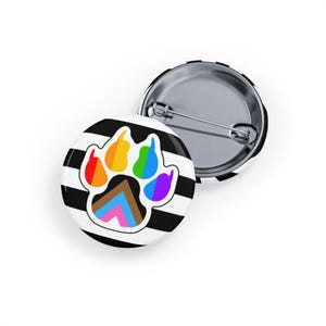 Bandera de la Pata del Orgullo de Aliado Heterosexual Bandera de la Pata del Orgullo LGBTQIA+ (pin/insignia, 4 tamaños) - Orgullo Hetero Furry / Fursuiter, Espacio Seguro y Alianza