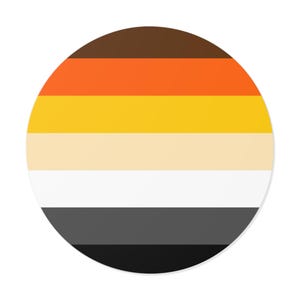 Gay Bear Pride Flag (Round Vinyl Sticker) lgbt gaybear, LGBTQIA Bear Community, Hairy Men, Gaybear Pride, Masculine Queer Identity