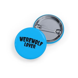 Broche/Broche para Amante de Lobisomens (4 tamanhos) - Tema Gótico, Terror e Furry - Presente Ideal para Entusiastas de Monstros - Azul