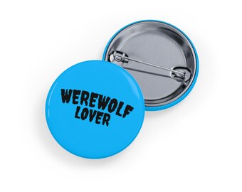 Werwolf Lover (Pin/Button, 4 Größen) Gothic Horror & Furry Abzeichen, Geschenk für Monster-Enthusiasten - Blau