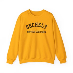Sechelt, Columbia Británica (Sudadera unisex de cuello redondo de mezcla gruesa), recuerdo de Sunshine Coast, Columbia Británica, acogedor jersey costero (fuente negra) imagen 6