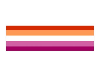 Lesbian Pride Flag Bumper Sticker (Indoor/Outdoor Vinyl Bumper Sticker, 3 sizes) LGBTQIA Sapphic Gift & WLW Community