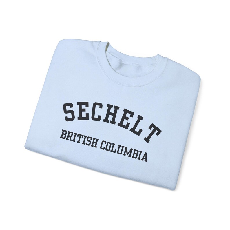 Sechelt, Columbia Británica (Sudadera unisex de cuello redondo de mezcla gruesa), recuerdo de Sunshine Coast, Columbia Británica, acogedor jersey costero (fuente negra) imagen 16