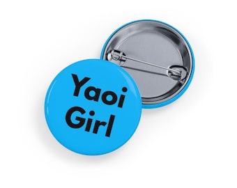 Yaoi Girl (Pin/Botón/Insignia) - Accesorio BL Manga & Anime Fandom, Orgullo Fujoshi/Fudanshi, Otaku lindo - Azul