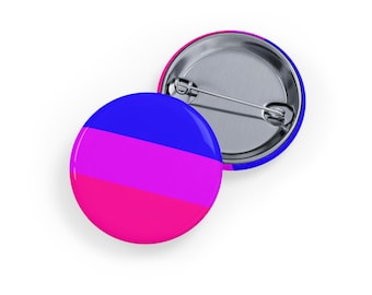Bisexual/Bi Pride Flag (pin/button, 4 sizes) LGBTQIA+ Button Badge for Queer Visibility & Identity