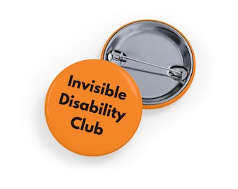 Pin/Chaqueta del Club de Discapacidades Invisibles (4 tamaños) Insignia de Discapacidades Invisibles, Orgullo Spoonie, Concienciación sobre Enfermedades Crónicas y Discapacidad - Naranja