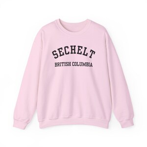 Sechelt, Columbia Británica (Sudadera unisex de cuello redondo de mezcla gruesa), recuerdo de Sunshine Coast, Columbia Británica, acogedor jersey costero (fuente negra) imagen 10