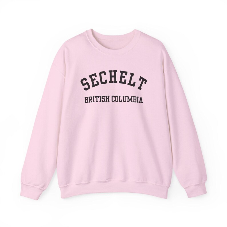Sechelt, Columbia Británica (Sudadera unisex de cuello redondo de mezcla gruesa), recuerdo de Sunshine Coast, Columbia Británica, acogedor jersey costero (fuente negra) imagen 10