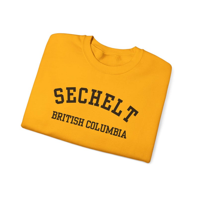 Sechelt, Columbia Británica (Sudadera unisex de cuello redondo de mezcla gruesa), recuerdo de Sunshine Coast, Columbia Británica, acogedor jersey costero (fuente negra) imagen 20