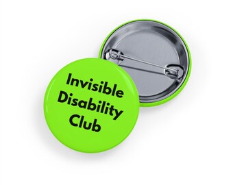 Pin/Chaqueta del Club de Discapacidades Invisibles (4 tamaños) Insignia de Discapacidades Invisibles, Spoonie, Enfermedad Crónica, Concienciación sobre la Discapacidad, Verde Lima