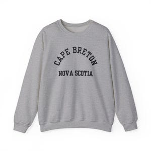 Cape Breton, Nova Scotia (Unisex Heavy Blend Crewneck Sweatshirt) Black Font, Coastal Comfort, East Coast Pride, Nova Scotia Roots