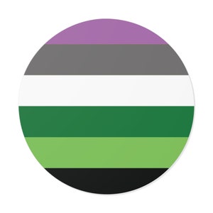 Aroace Pride Flag (Round Vinyl Sticker) Aromantic Asexual LGBTQIA+ Decal | Indoor/Outdoor Queer Flag