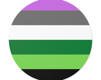 Vlag Aroace Pride (ronde vinylsticker, 5 maten) Aromantic aseksuele LGBTQIA+-sticker, queer-vlag voor binnen/buiten