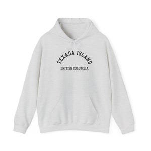 Texada Island, British Columbia (Unisex Heavy Blend Hooded Sweatshirt) PNW Souvenir, Coastal Pride, Gulf Islands BC Apparel - Black Font