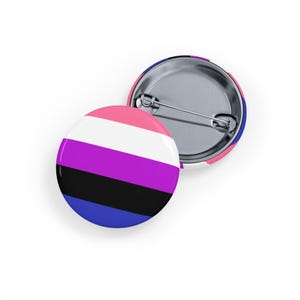 Pin de la bandera del orgullo de género fluido (pin/botón, 4 tamaños) - Insignia de identidad de género fluido LGBTQ+, orgullo no binario y de expresión de género