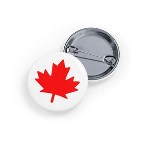 Red Maple Leaf (pin/button) Canada Canadian Red-White Patriotic Badge