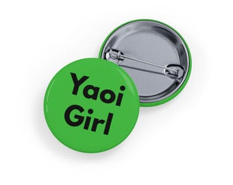 Chica Yaoi (Pin/Botón/Insignia) - Accesorio BL Manga & Anime Fandom, Orgullo Fujoshi/Fudanshi, Otaku lindo - Verde vivo