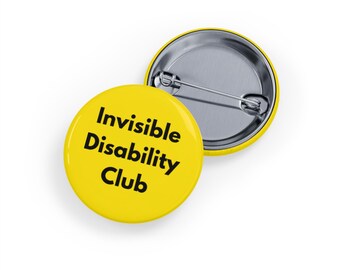 Pin/Chaqueta del Club de Discapacidades Invisibles (4 tamaños) Insignia de Discapacidades Invisibles, Orgullo Spoonie, Concienciación sobre Enfermedades Crónicas y Discapacidad - Amarillo