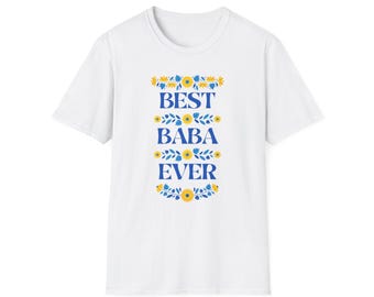 La mejor abuela del mundo (camiseta unisex Softstyle) Regalo para abuela ucraniana, orgullo ucraniano - Azul y amarillo