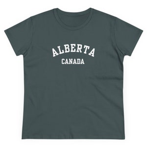 Alberta, Canada (Women&#39;s Midweight Cotton Tee)  - simple white font