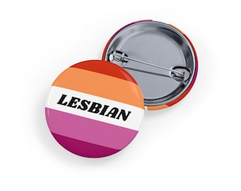 Lesben, schwarze Schrift & rosa Pride Flagge (Pin/Button, 4 Größen) LGBTQIA + Badge - Queer Identität Accessoire, Sapphic Pride, Minimalist AWL