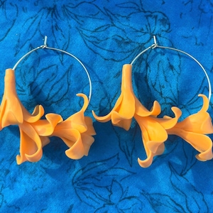 Gold hoop puakenikeni earrings, gold-filled hoops