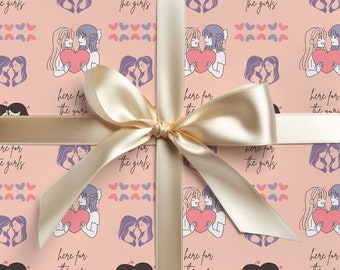 Yuri Wrapping Paper for Girls Love Fans or Lesbian Couple Gift