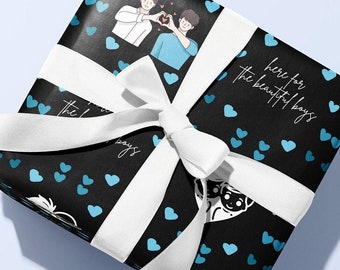 Boys Love Wrapping Paper for BL Webtoon or Yaoi Manga Fans or Gay Couple Gift