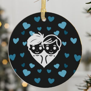 BL Acrylic Ornament Gift for Her, Boys Love Ornament, Cute Yaoi Christmas Tree Decorations