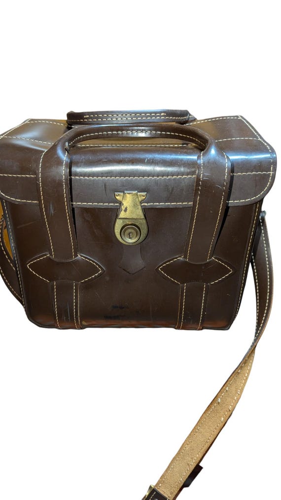 Sac Photo Vintage California Leather En Cuir Selle - Fabriqué Aux USA - Occasion