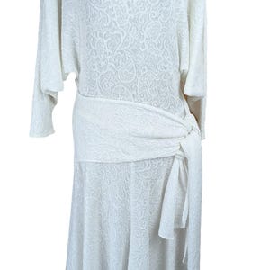 All That Jazz Dress White Faux Wrap Cocktail Evening Formal Banquet Wedding Dinner Ball Prom White Party Elegant Vintage Women&#39;s 1990&#39;s