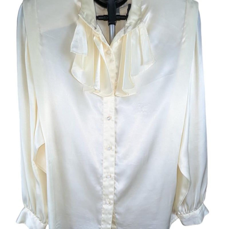 Notch Collar Dupioni Blouse in Black