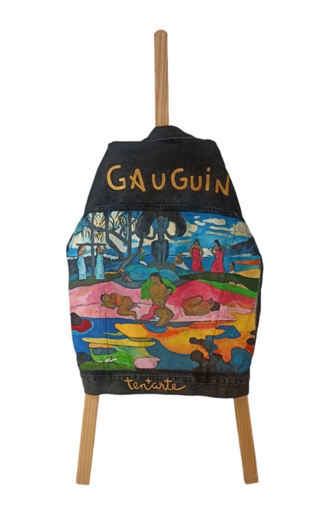 EXCLUSIVE, Gauguin Painted Denim Jacket, Mahana Non Atua