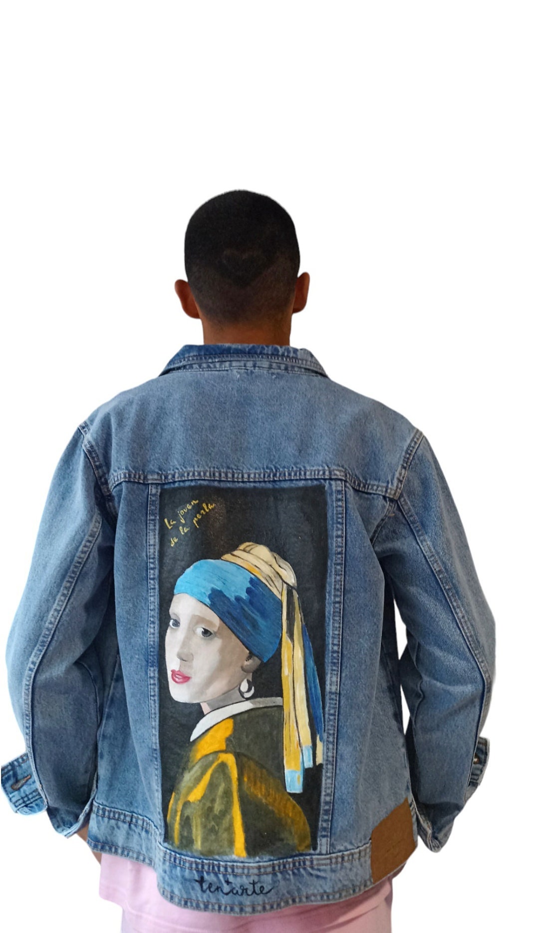 Hand-painted Denim Jacket, Girl With a Pearl Earring, VERMEER