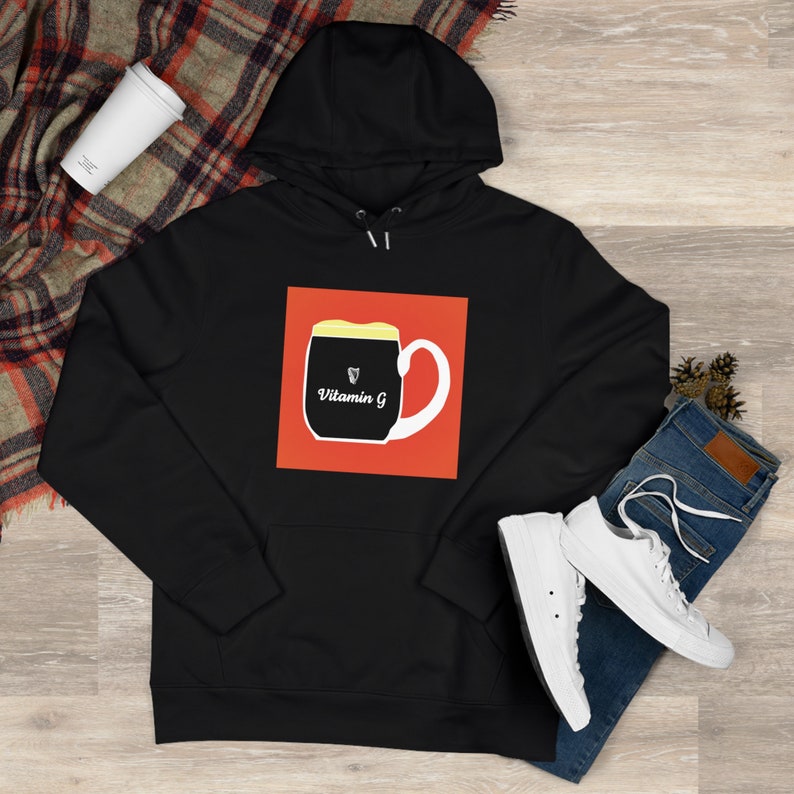 Felpa con cappuccio da birra da uomo, Guinness vintage autentica, patrimonio irlandese, felpa con cappuccio da birra Guinness, felpa con cappuccio irlandese regalo vintage, tendenza maschile, stile retrò immagine 1