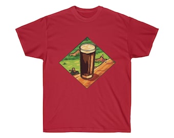 Camiseta con pinta de Guinness cosida a mano