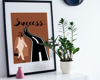 Black Woman Success Art Print: Boss Lady Illustration (Digital Download)