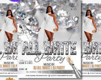 Editable ALL WHITE Motion Party Flyer | Canva Templates | Motion Flyer Templates | Animated Social Media Post | Instagram Post